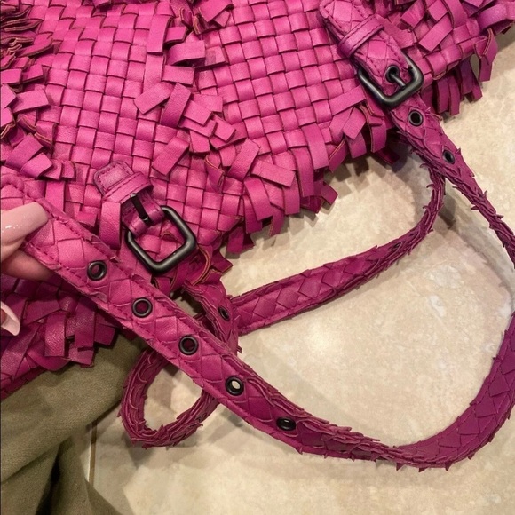 Bottega Veneta Amethyst Fringe Tote Leather Rare Find Excellent Condition - Picture 7 of 13